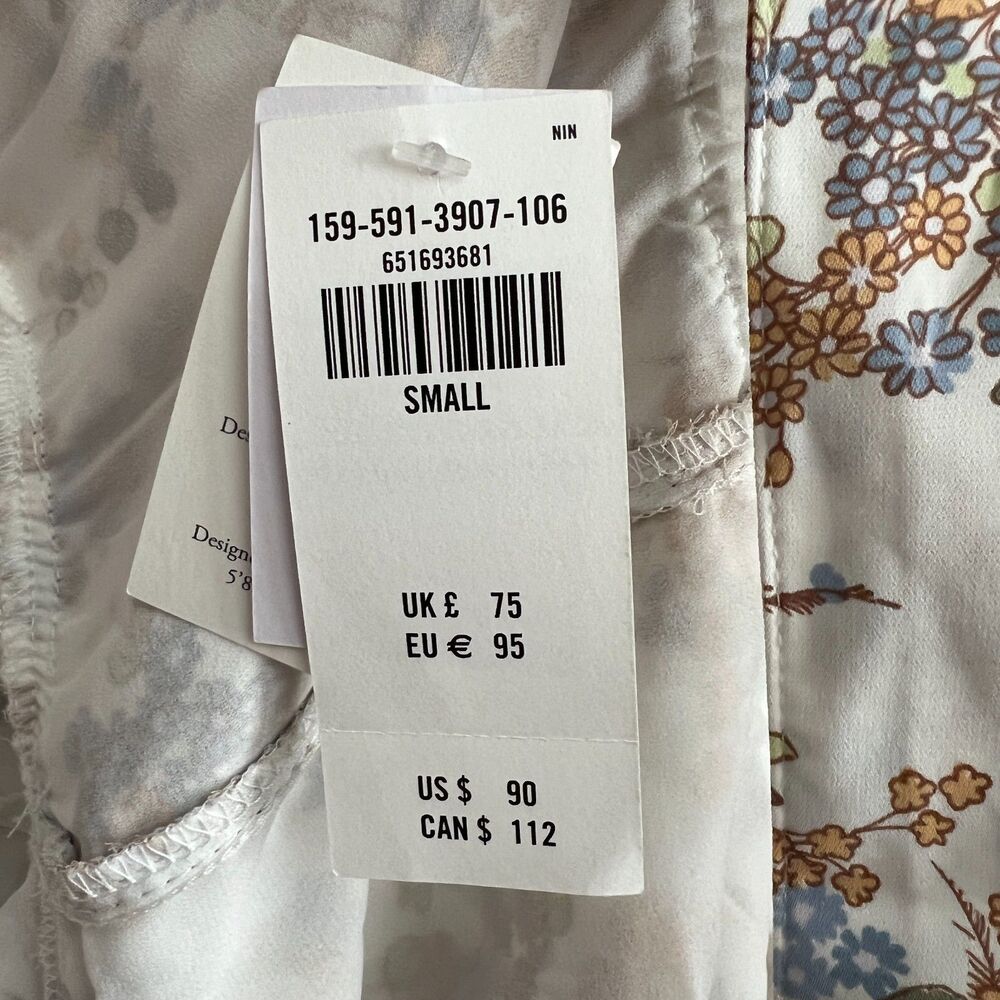 NWT Abercrombie & Fitch Floral Midi Dress Tie Front Sleeveless Cottagecore Sz S - Picture 6 of 12